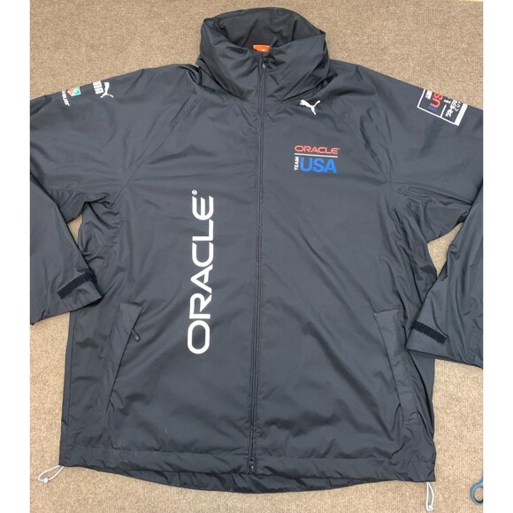 PUMA Oracle Americas Cup Jacket Mens XXL Team USA Hooded Lined Windbreaker - Picture 1 of 10
